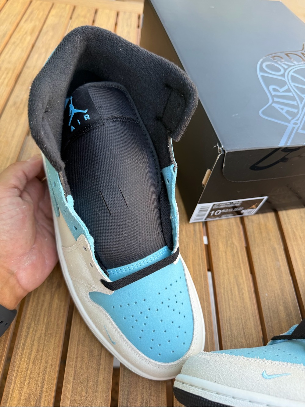 Nike Jordan 1 mid blue chill size 10 - Picture 3 of 5